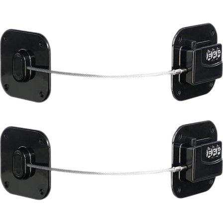 Sort 2-delt køleskabslås m/ kode - Køleskabshængelås til børn - Selv