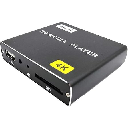 HDMI Media Player Mini Størrelse 4K 1080p Full-HD Digital Media Player Støtter HDMI/AV Utgang -