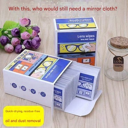 Engangs brillerensekluter, rengjøringsverktøy for mobiltelefonskjerm og linser, mini og bærbar 200-pakning