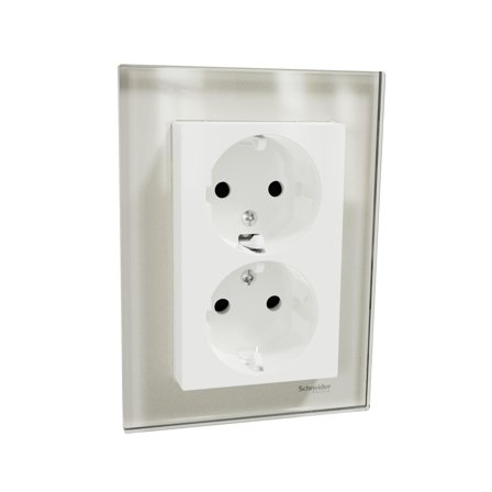 Schneider Electric WDE008888 Vägguttag 2-vägs, Strömbrytare & vägguttag