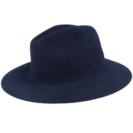 Seeberger - Blå fedora Hatt - Wool Felt Navy Fedora @ Hatstore