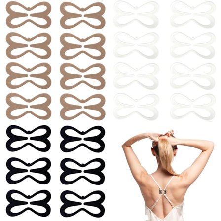 24-pakning BH-klips Formtape - Sklisikker - Brukes til å skjule BH-stropper og kontrollere utringningen