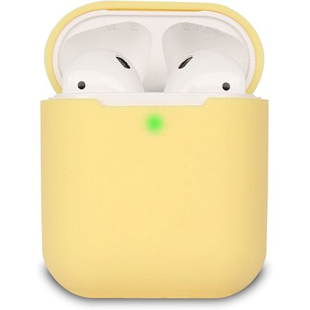 2-pack Airpods-fodral (gult + blått), AirPods 2-fodral, AirPods-fodral i silikon, synliga LED-indikatorer, stöd för trådlös laddning