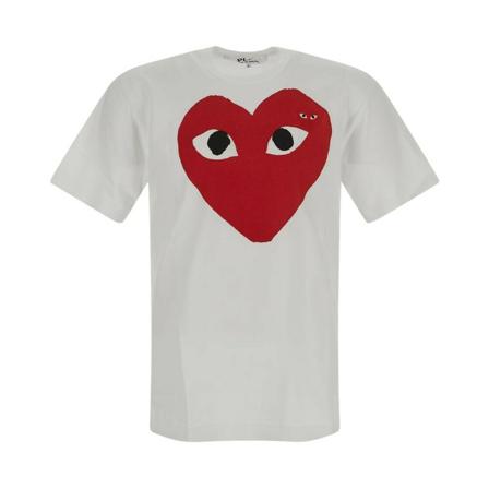 Comme des Garçons Play, T-Shirts Biały, Mężczyzna, Rozmiar: L
