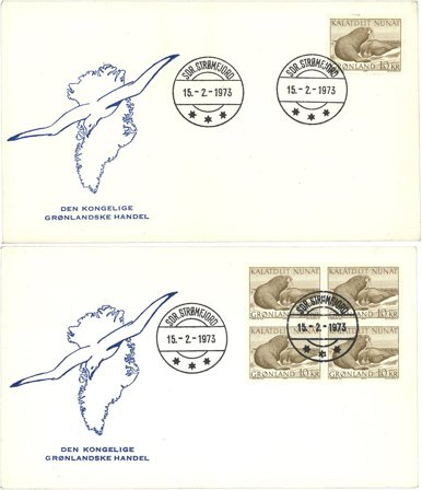 Grønland 1973 - AFA 83 - 2 stk. FDC