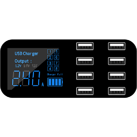 A9S Snabb Bil Laddare 8 Portar Multi USB Telefon Laddare USB Hub