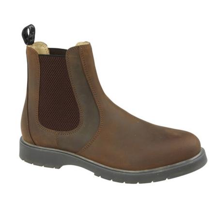 Grafters Unisex Vuxen Vaxartad Läder Chelsea Boots 8 Uk Brown