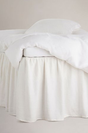 Staycation - Sängkappa Calm i lin och bomull, höjd 60 cm - Vit - Sängkappor - 90X200 - Från Homeroom