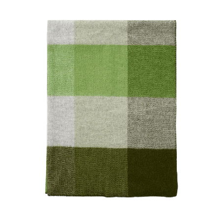 Klippan Ulpläd Block Filtar & plädar Grön 130X180