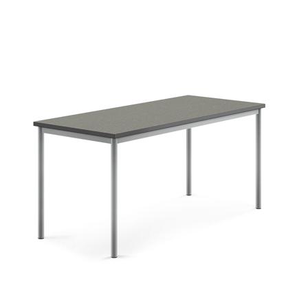 Tisch SONITUS, 1600x700x720 mm, Linoleum dunkelgrau, alugrau