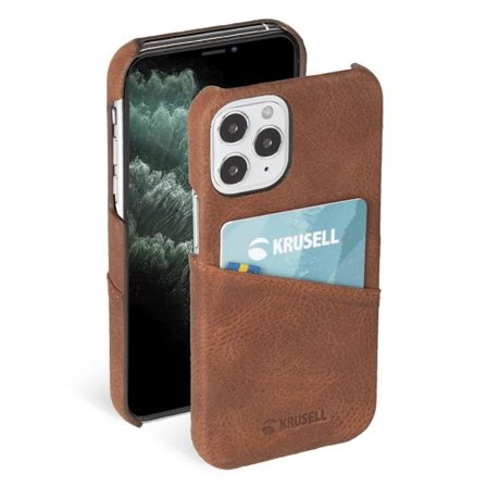 KRUSELL iPhone 12/iPhone 12 pro skal sunne cardcover vintage cognac