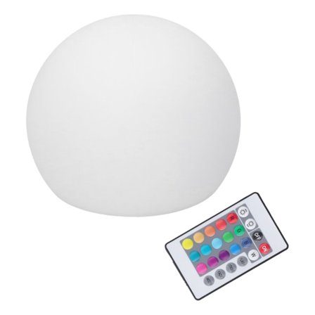 LED-kulelys RGBW Globe-lampe nattlys med 16 farger dimbar 4 moduser 24-tasters fjernkontroll 12x12cm
