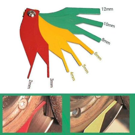 Universell bromsbeläggstjockleksmätare Bromsbelägg Måttlinjal Testverktyg Bromsdiagnosverktyg Tester Biltillbehör