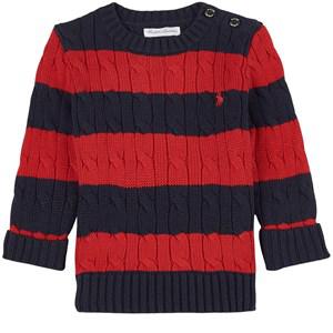 Kids - Ralph Lauren Striped Branded Knit Sweater Navy 12 Months - Jumpers and knitwear - 12 months - Navy - Junge