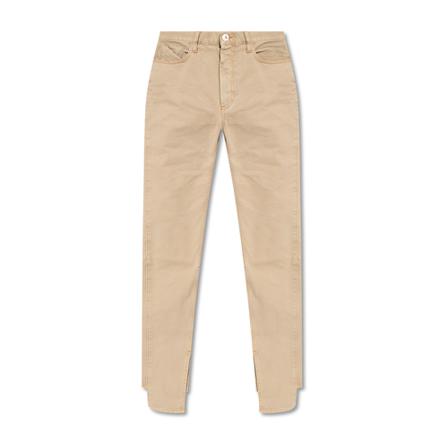 The Attico, Jeans with asymmetric trims Beige, Dames, Maat:W29,Katoen