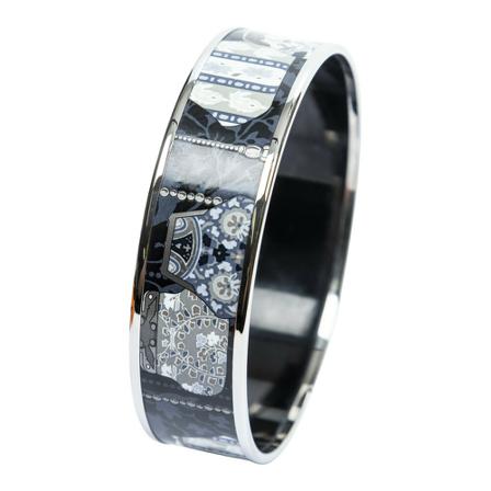 Hermès Vintage, pre-owned Enamel Bangle Zwart, Dames, Maat:ONE Size