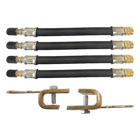 Flexibla gummibussventilförlängningsklämmor Däckventilförlängningsadapter för lastbil buss husbil personbilshjul Däcktransitadapter 1 set svart