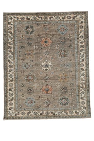 Hand Knotted Kazak Ariana Rug 248X305 Wool Brown/Dark Yellow Large
