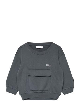Nmmnanan Ls Boxy Sweat Bru Camp Sweat-shirt Genser Blå Name It