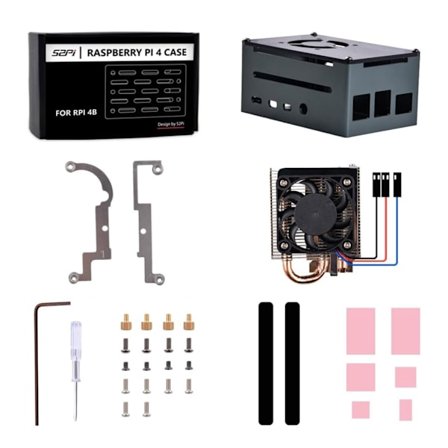 Premium til RaspberryPi4B metalkasse kabinetsæt med tynd istårnkøler til begyndere