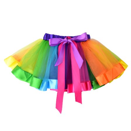 Regnbågs-Tutuskjort Prinsessa Flickors Kjolar Danskläder Festkläder 1st Nylon Tulle Solid Barnkläder