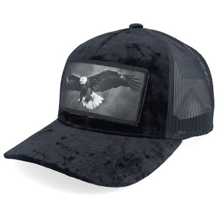 Calza Pennello - Eagle Big Patch Velvet Black Trucker Trucker Black Cap - @ Hatstore