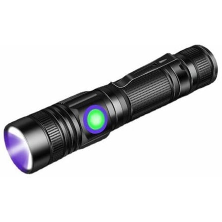 Fackla lampa UV svart ljus fackla 395nm uppladdningsbar Wood,s lampa,Ultraviolett svartljus bärbar mini LED-fackla med klämma,