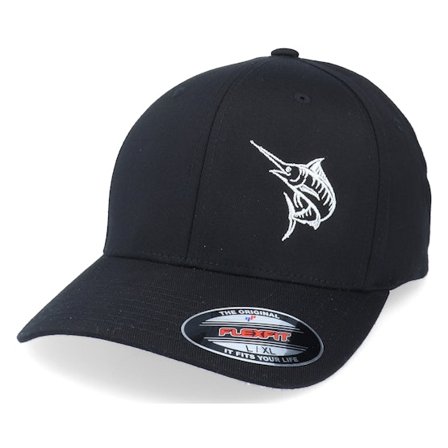 Skillfish - Černá flexfit Kšiltovka - Marlin Fishing Black Flexfit @ Hatstore