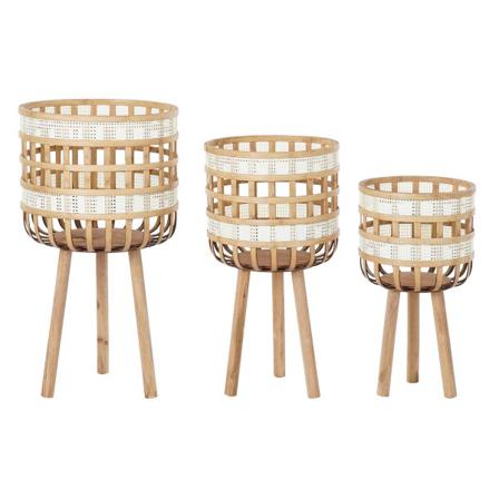 Krukset Dkd Home Decor Brun Vit Bambu (36 X 36 X 67 Cm)