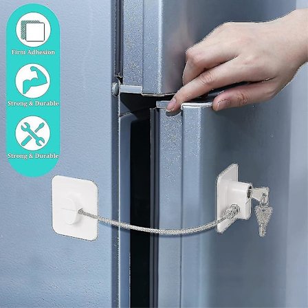 2-pack kylskåpslås - kraftig kombinationslås för kylskåp