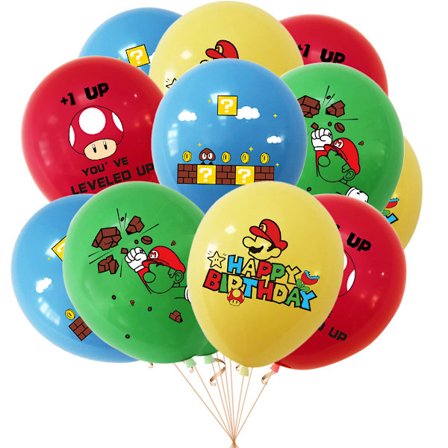 Nya Mario-tema festdekoration ballonger Super Mario latexballong spel festlayout tillbehör