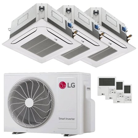 Condizionatore LG Cassetta 4 vie LG trial split 9000+9000+12000 BTU inverter A+++ unità esterna 6.15 kW
