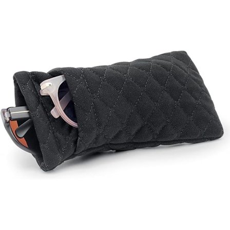 Dobbelt Brilleetui Blødt Brilleetui til Kvinder Mænd Klemme Top Solbrilleetui