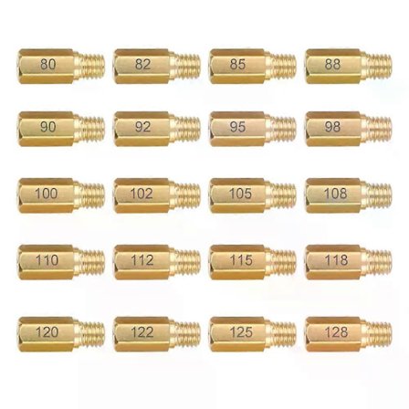 20 stk. hoveddyse for Keihin FCR OKO KOSO PE PWK forgasser sekskant motorsykkel hovedinjektordyse