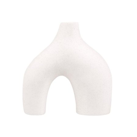 Hvide keramiske vaser til moderne boheme minimalistisk stilindretning -