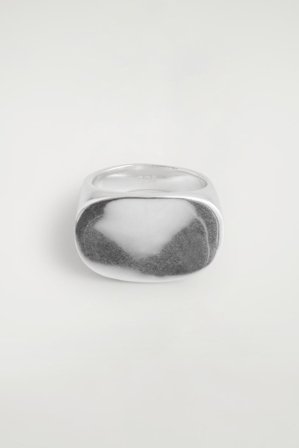 COS Men's Sterling Silver Signet Ring in Silver-coloured