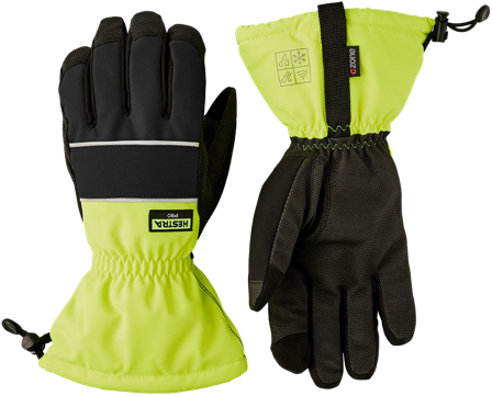 Hestra JOB Alba Czone Winter Black/Yellow High Viz