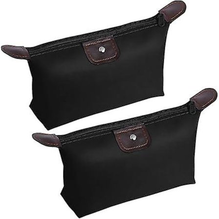 2 ST Små Sminkväskor, Mini Portabla Resesminkväskor med Dragkedja, Vattentäta Små Resetoalettväskor, Portabla Toalettförvaringsväskor i Nylon