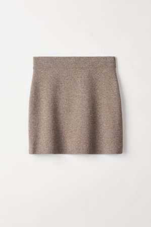 Soft Goat - Double Knit Skirt - Cashmere skirt - M - Oat