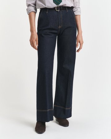 GANT Damen Tailored Jeans mit weitem Schlag (31) Dunkelblau