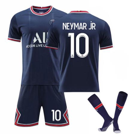 21-22 Pariisin kotipaita klassinen nro 30 tähti nro 10 Neymar nro 7 Mbappe jalkapalloasu Paris home number 10 with socks M#