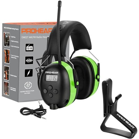 2025 Nyeste Modell 027 AM FM Radio Hodetelefoner med Digital Skjerm, 25dB NRR, Sikkerhets Hørselsvern for Gressklipping, Snøfresing, Bygging