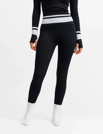 Drop of Mindfulness Seamless Base Layer Tights - Black - XS