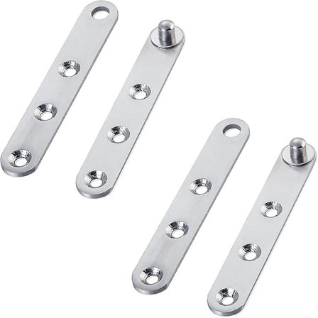 2-pakning mindre stål svingdørhengsel, 360 graders sving, nedadgående sving, 10*1,6 cm Battqx