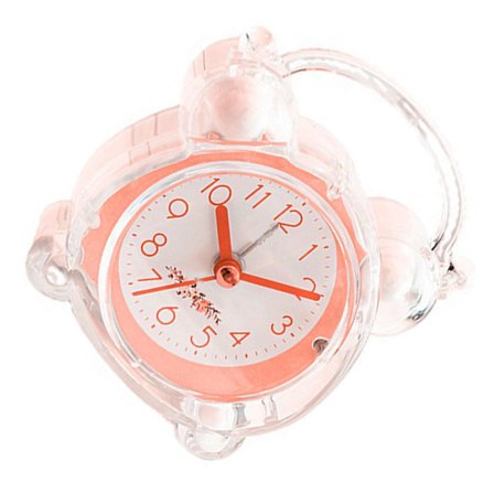 Børnevækkeur Stille Design Tegneseriedesign Nem Indstilling Stærk ABS Dobbelt Ur til Soveværelse Bord Pink