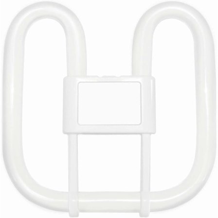 GR10q 4-pinners pære 28W 3500K Varmhvit, 2000LM, 2D Firkantet CFL Kompakt Lysstoffrør 4-pinners pære, AC 220V, GR10q DD Flat Butterfly Pære for