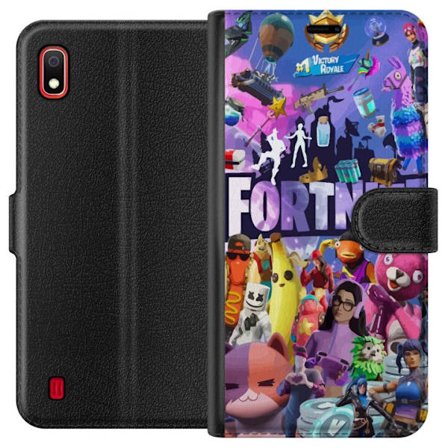 Samsung Galaxy A10 Lommeboketui Fortnite Karaktärer Spelmotiv Ikoner Gaming Design Populär