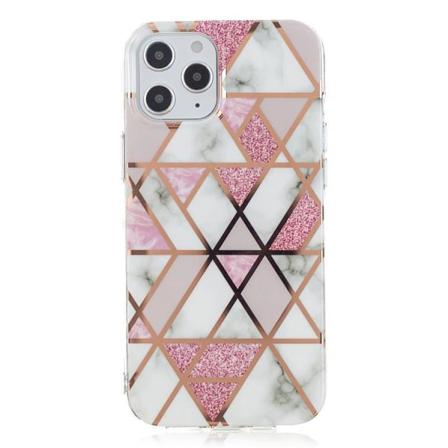 Mönster Med Marmor- Skal Till Iphone 12 / 12 Pro Rosa