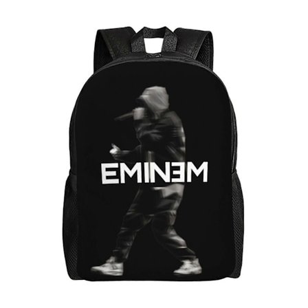 t135 eminem Ryggsekk for Studenter, Stilig og Lett Dagstursekk, Vanntett Skoleveske med Justerbar Skulderstropp n135