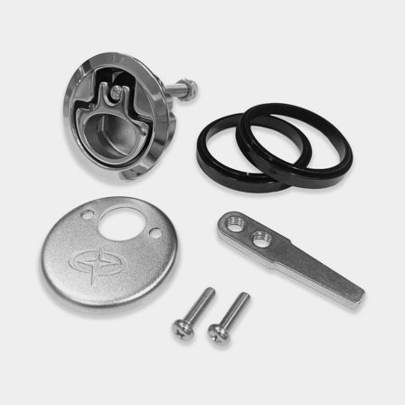 Accesorio de cubierta Roca, Ø61.5 mm, con resorte, acero inoxidable resistente a ácidos AISI 316